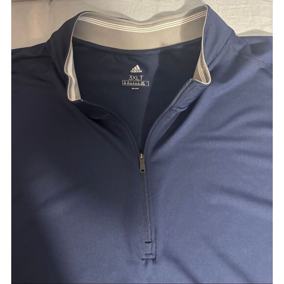 Adidas Golf Vest Mens 3XLT Navy Quarter Zip Sleeveless Mock Neck Performance - Picture 2 of 6